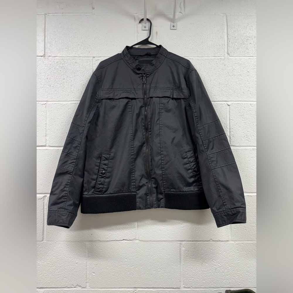 MARC ANTHONY Black Zip Up Motorcycle Jacket Men’s Size Large